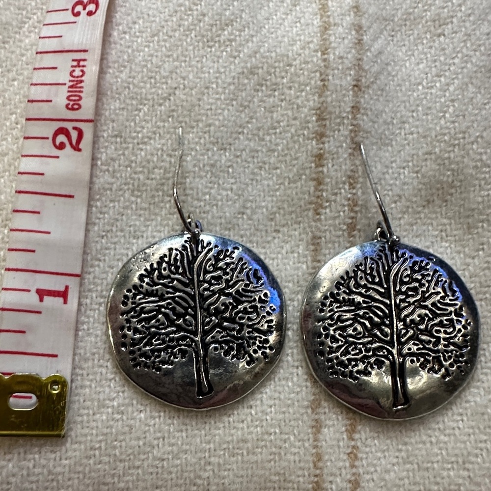 Silver Tree Design Earrings